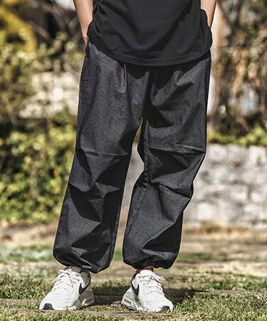 【CAMBIO(カンビオ)】綿バイオストライプ膝タックパンツ(25050CM)