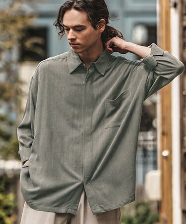 【CAMBIO(カンビオ)】Linen Rayon Fly Front 3-4 Sleeve Shi