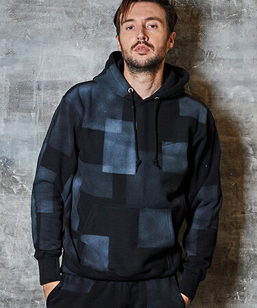 【ACANTHUS(アカンサス)】【予約販売9月中旬〜下旬入荷】Patchwork Paint Hooded Sweatshirt スウェットパーカー(HJ2502)