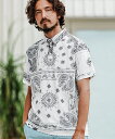 【1minute 1second(ワンミニットワンセカンド)】bandana pattern polo shirt ポロシャツ(1M25N090)