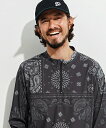 【1minute 1second(ワンミニットワンセカンド)】【予約販売6月中旬~下旬入荷】bandana pattern long sleeve zip mock neck ジップモックネックカットソー(1M25N100)