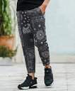 【1minute 1second(ワンミニットワンセカンド)】bandana pattern tapered pants テーパードパンツ(1M25N120)