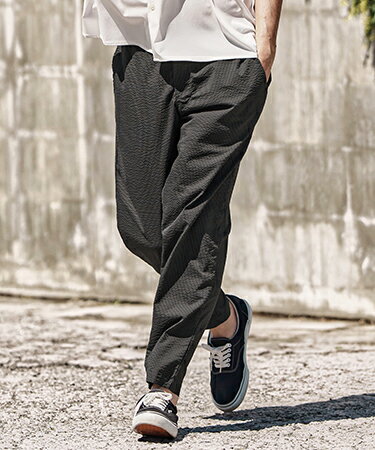 【CAMBIO(カンビオ)】クールマックスソフトサッカーテーパードパンツ