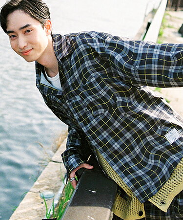 【EFFECTEN(エフェクテン)】 Distorted check L-S shirts チェックシャツ(efite-01)