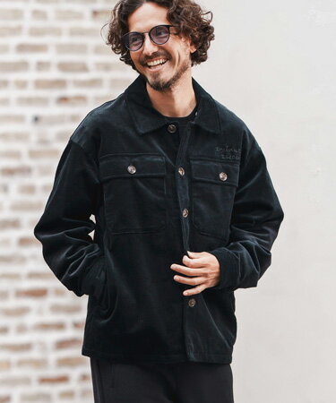 corduroy CPO Jacket with cursive embroidery コーデュロイシャツジャケット(1M25A030)