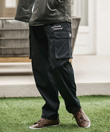 Rakuten - 【1minute 1second(ワンミニットワンセカンド)】cargo pants with cursive embroidery カーゴパンツ(1M25A270)