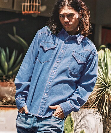 【WONDER WALL MOTEL(ワンダーウォールモーテル)】DENIM SHIRT デニムシャツ(100325)