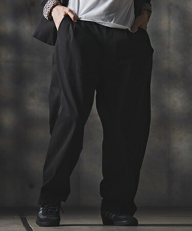 【GLIMCLAP】Wide-leg trousers - stretch chino cloth - Chino pants (19-002-gla-cf)