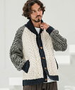 【CAMBIO(カンビオ)】【予約販売10月下旬〜11月上旬入荷】【HIMALAYAN CLIMBERS HAND-KNIT別注】手編み色切り替えショールカーデ...