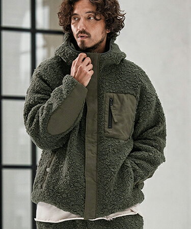 【CAMBIO(カンビオ)】【予約販売10月末〜11月上旬入荷】Poodle Like Boa High Neck Hooded Blouson ボアブルゾン(MIU-252-027)