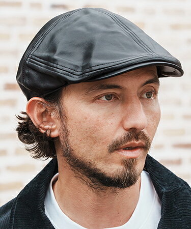【CAMBIO(カンビオ)】【予約販売9月末〜10月上旬入荷】Synthetic Leather Hunting Cap ハンチング(OP-252-BO012) 【CAMBIO(カンビオ)】【予約販売9月末〜10月上旬入荷】Synthetic Leather Hunting Cap ハンチング(OP-252-BO012)