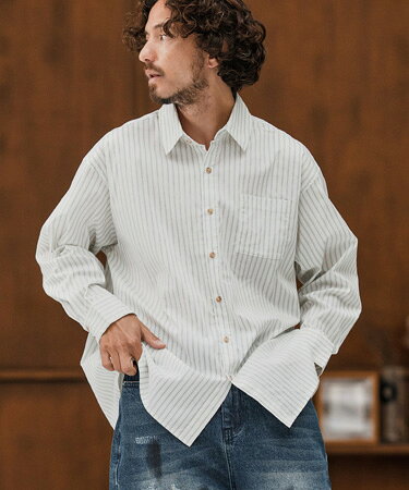 Rakuten - 【CAMBIO(カンビオ)】Stripe Oversized Regular Shirts シャツ(A53725cmb)