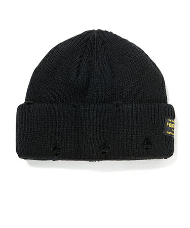 【430(フォーサーティ)】DAMAGE BEANIE ビーニー ニット帽(25-170)