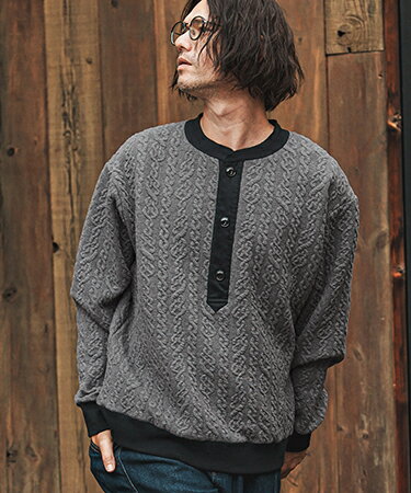 【CAMBIO(カンビオ)】ストレッチケーブルキルティングヘンリースウェット(CAM-6648)