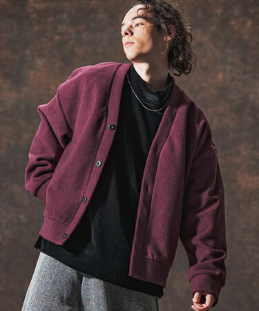 【Jih Nunc(ジーヌンク)】【予約販売11月上旬〜中旬入荷】ルーズシルエット起毛ニットソーカーディガン(JIH-R1122)