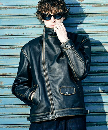 【glamb(グラム)】【予約販売12月下旬〜1月上旬入荷】High Neck Leather Jacket ハイネックレザージャケット(GB0425-JKT01)