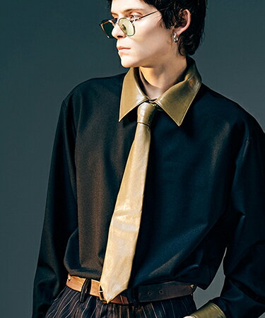【glamb(グラム)】Synth Leather Tie シンセレザータイ(GB0425-AC07)