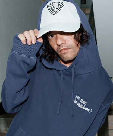 樂天商城 - 【No Rain No Rainbow(ノーレインノーレインボー)】logo print pigment hoody パーカー(NR25W-18)