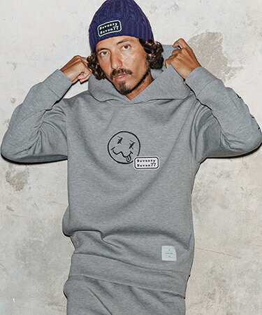 Rakuten - 【seventy seven(セブンティセブン)】cardboard P-O hoodie(smile&arrow) プルオーバーパーカー(7725W060)
