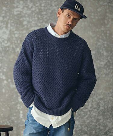 Rakuten - 【THEOREM(セオレム)】Basket-weave CN Sweater バスケットセーター(TRM25-T045A)