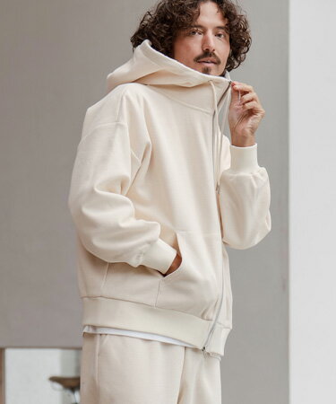 【CAMBIO(カンビオ)】【予約販売11月中旬〜下旬入荷】Back Shaggy Boa Bonding Waffle Zip Up Parka ジップアップパーカー(A57425cmb)