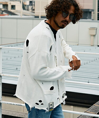 【STUD MUFFIN(スタッドマフィン)】【予約販売1月中旬〜下旬入荷】ローゲージコットンヤーン ダメージ..