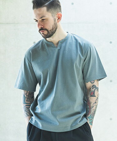 Rakuten - 【MROLIVE(ミスターオリーブ)】【予約販売5月中旬〜下旬入荷】 COOL TOUCH COTTON -KEY NECK T-SHIRT キーネックTシャツ(M262106)