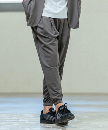 Nylon Spandex Fine Rib Knit Fabric Easy Tapered Pants テーパードパンツ(MGN-261-009)