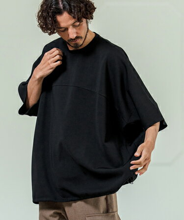 樂天商城 - 【Magine(マージン)】Switching Panel Drawstring Hem Relax Fit Short Sleeve T-Shirt Tシャツ(MGN-261-012)