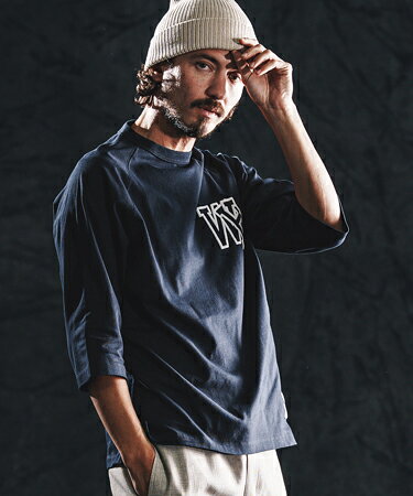 initial print raglan LS tee カットソー(WR26S-30)