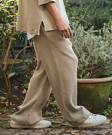 Rakuten - 【CAMBIO(カンビオ)】Snow Wash Big Waffle Easy Wide Pants スノーウォッシュビックワッフルイージーワイドパンツ(CMP-261-005)