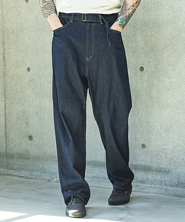 Rakuten - 【MROLIVE(ミスターオリーブ)】 RINSE WASH 8oz DENIM -BELTED RELAX TAPERED PANTS デニムパンツ(M261103)