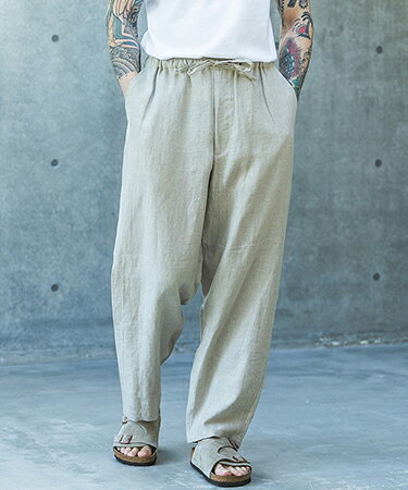 【MROLIVE(ミスターオリーブ)】SOFT FINISH LINEN -DRAWSTRING TAPERED PANTS テーパードパンツ(M261110)