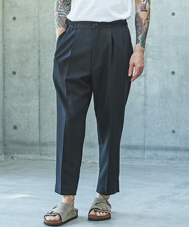 POLYESTER HEMP -RELAX TAPERED EASY PANT テーパードパンツ(M261117)