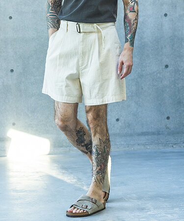  RINSE WASH 8oz DENIM -BELTED SHORTS デニムショートパンツ(M261132)