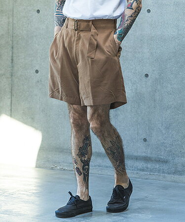 T-R POWDER CLOTH -BELTED SHORTS ショートパンツ(M261133)