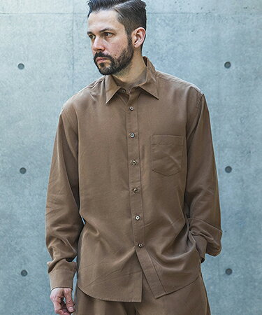 T-R POWDER CLOTH -REGULAR COLLAR SHIRT レギュラーカラーシャツ(M261113)