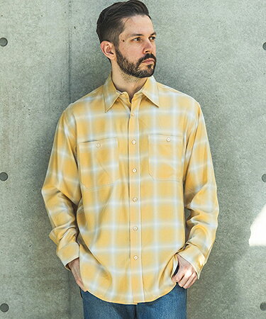 【MROLIVE(ミスターオリーブ)】RAYON OMBRE CHECK -WORK SHIRT オンブレーチェックシャツ(M261115)