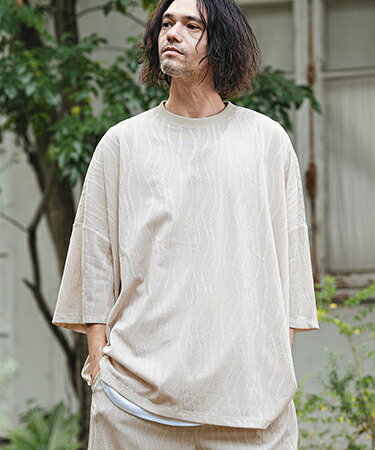 Rakuten - 【CAMBIO(カンビオ)】Cable Jacquard Tricot oversized Tee オーバーサイズTシャツ(S62926cmb)