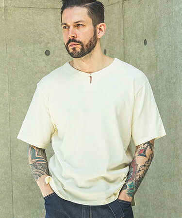 Rakuten - 【MROLIVE(ミスターオリーブ)】88-12 VINTAGE MATERIAL -KEY NECK T-SHIRT キーネックTシャツ(M261137)