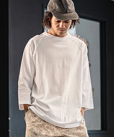 【一部サイズカラー予約販売8月中旬～下旬入荷】【CAMBIO(カンビオ)】Relax Silhouette Raglan Sleeve Tee 7分袖ラグランTシャツ(AI-261-008)