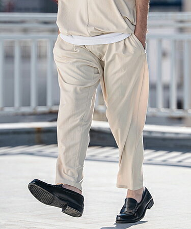 樂天商城 - 【CAMBIO(カンビオ)】Stretch Seersucker Tapered Pants テーパードパンツ(S65326cmb)