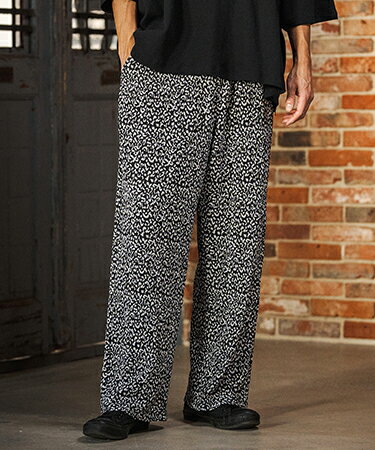樂天商城 - 【CAMBIO(カンビオ)】 Leopard Pleats Wide Straight Pants ロングパンツ(2026GIM-013)