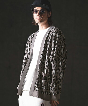 Rakuten - 【GLIMCLAP(グリムクラップ)】Leopard Jacquard Knit Cardigan ニットカーディガン(201-013-gls-cg)
