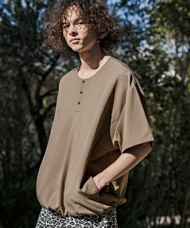 樂天商城 - 【CAMBIO(カンビオ)】【予約販売4月下旬〜5月上旬入荷】Stretch Tropical Hem Shirring Short Sleeve Pullover プルオーバー(S67426cmb)