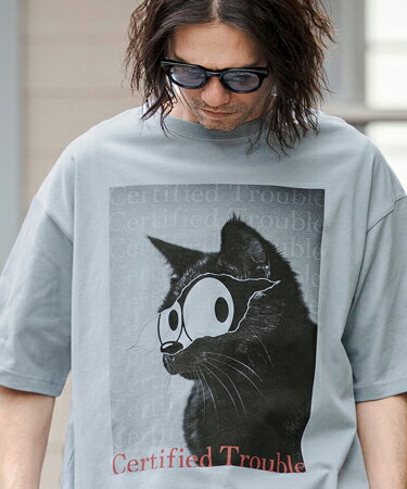【CAMBIO(カンビオ)】ビッグシルエットプリントT（Certified Trouble） Tシャツ(CASD-168)