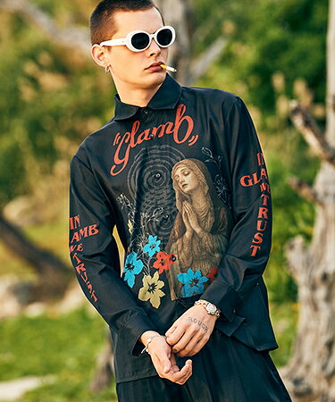 【glamb(グラム)】【予約販売5月上旬〜中旬入荷】 Prayer Flower Shirt プレイヤーフラワーシャツ(GB0226-SH03)