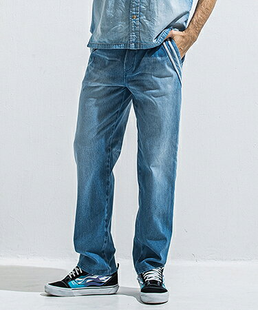 樂天商城 - 【RESOUND CLOTHING(リサウンドクロージング)】【予約販売6月上旬〜中旬入荷】 EDGE DENIM SEMI WIDE PT ジャージデニムパンツ(RC40-ST-014WTD)