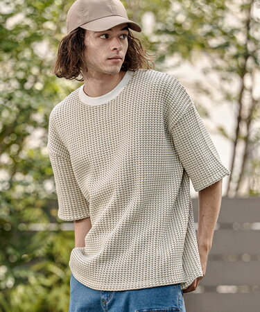 Rakuten - 【CAMBIO(カンビオ)】【予約販売4月末〜5月上旬入荷】 Two-Tone Big Waffle Tee ビッグTシャツ(AI-261-014)