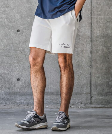 樂天商城 - 【1minute 1second(ワンミニットワンセカンド)】cursive embroidery cardboard knit shorts ショートパンツ(1M26N240)